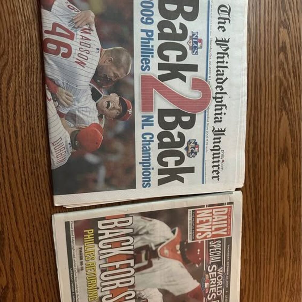 2009- Phillies NL champions newspaper paraphernalia -LOT